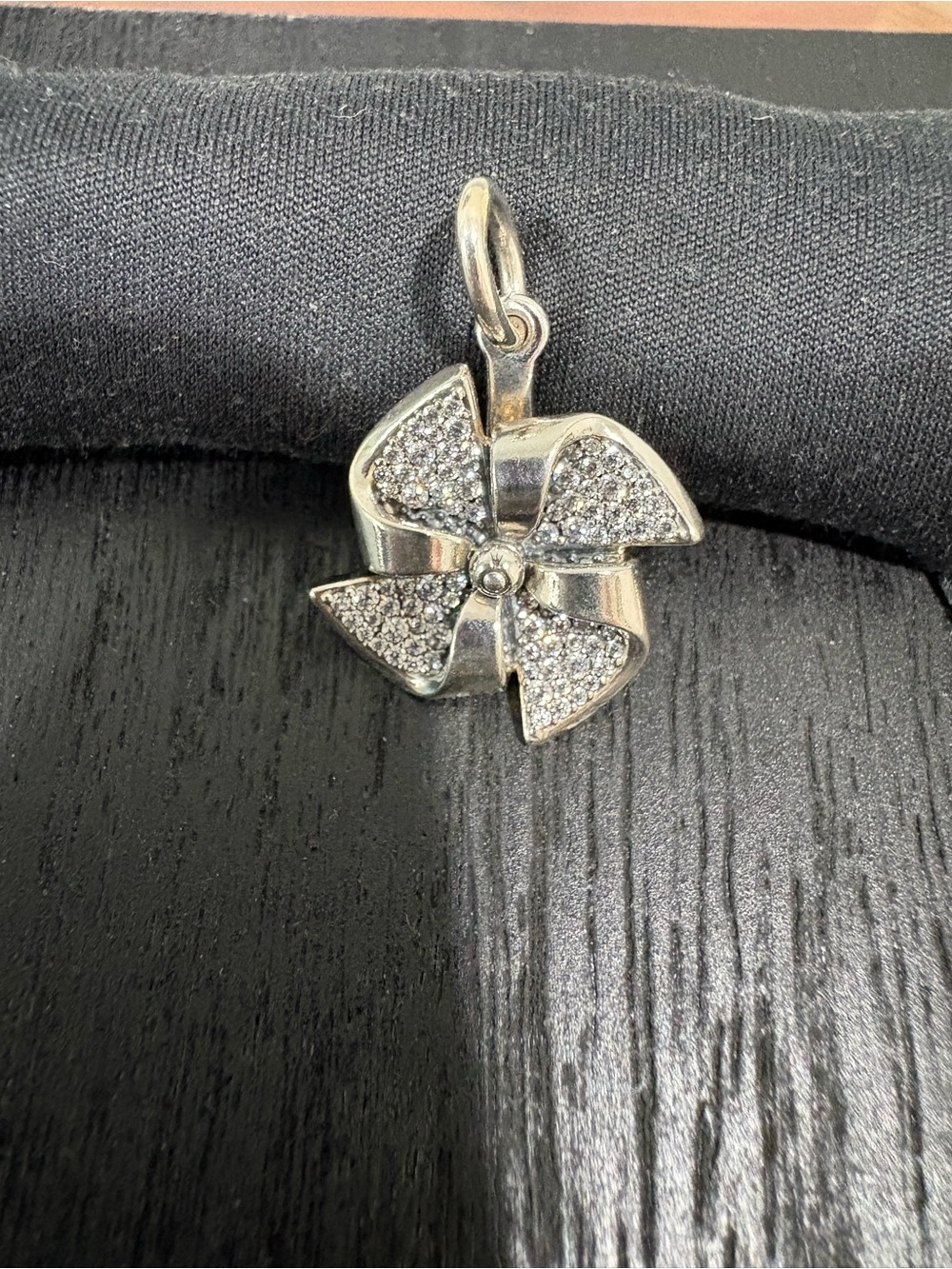 Pandora Windmill Sterling Silver Pave Charm - Silver